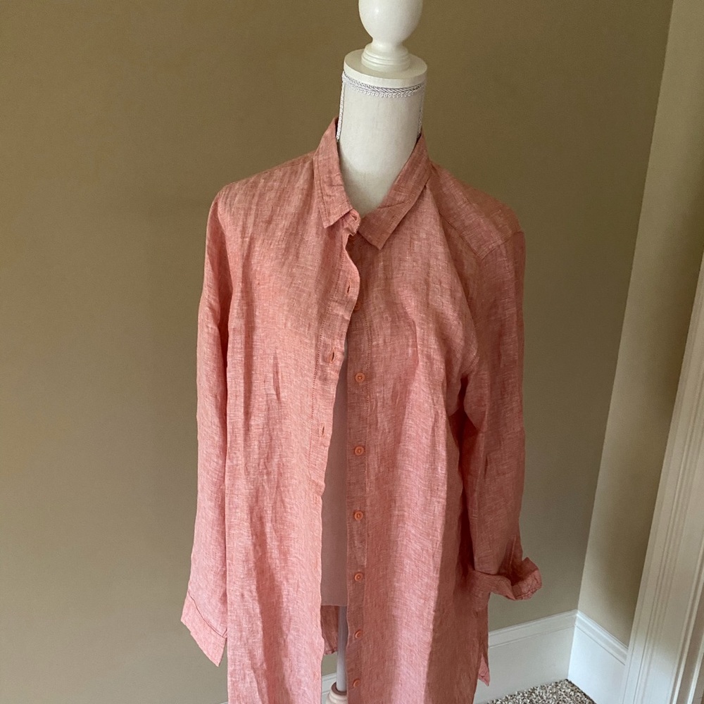 GARNET HILL LINEN LONG SLEEVE SHIRT